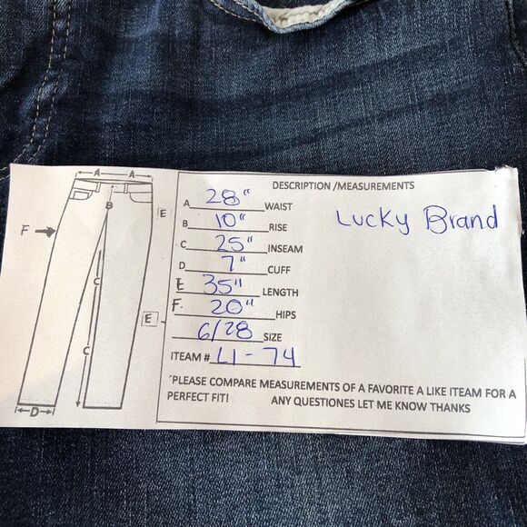 Lucky Brand Brooke Straight Blue Jeans Size 6 / 28 Women - Picture 13 of 14